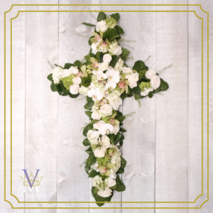 Tribute Cross in white and greens